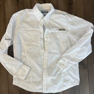 Columbia Women’s Long Sleeve Fishing Shirt | Size Small | White | Vented Back
